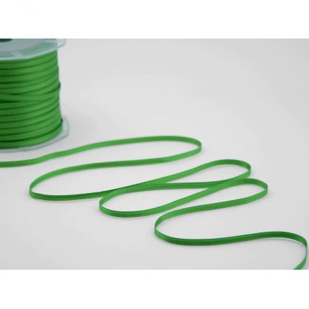 Double satin green ribbon 3 mm